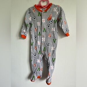 Pekkle Baby Boy Unisex Cotton Button Sleeper Pyjamas - Sports Print - 9 Months